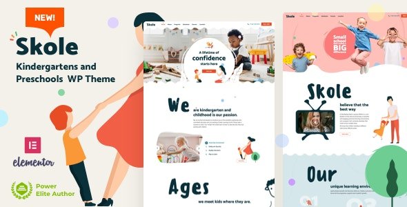 Skole  - School Kindergarten WordPress Elementor